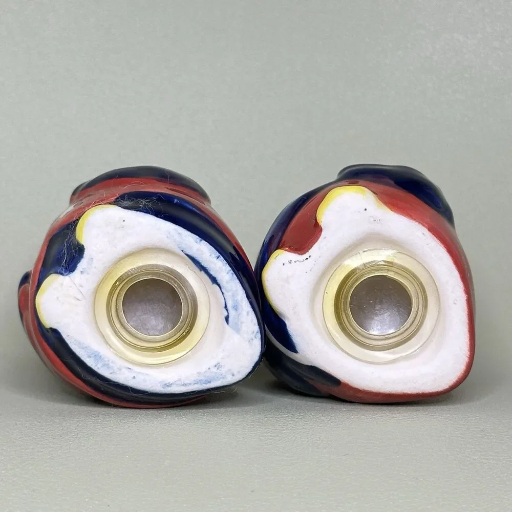 Patriotic Owl Salt & Pepper Shakers Ceramic Uncle Sam Stars Stripes 4th of July